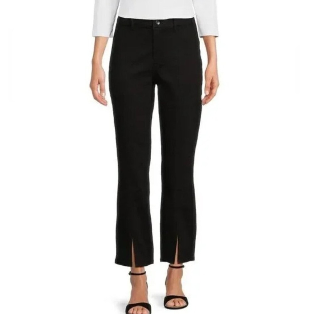 J. Mclaughlin -1302 NWT Rainey Black Split‎ Hem Cropped Pants Womens Size 14